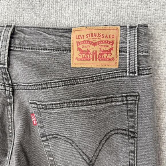 Levi's Wedgie Straight Jeans Womens 30x28 Gray High Rise Stretch Denim Red Tab - Picture 12 of 13